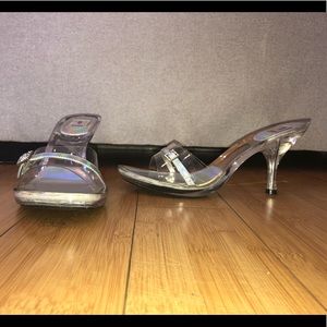 Sienna Clear strap low wedding heel